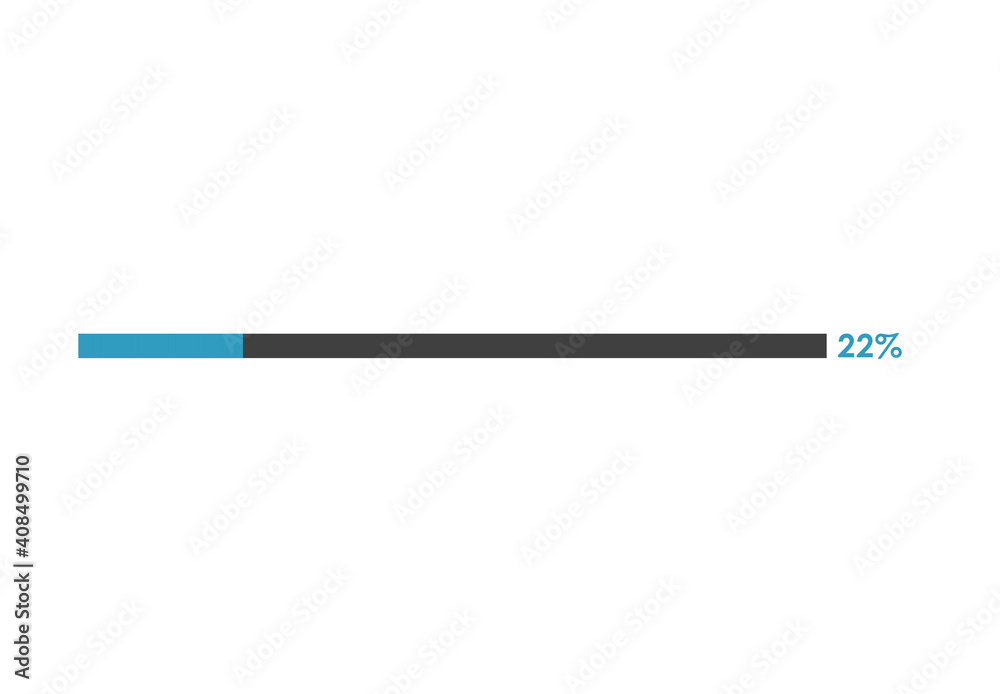 22% loading icon, 22% Progress bar vector illustration 22% loading icon, 22% Progress bar vector illustration