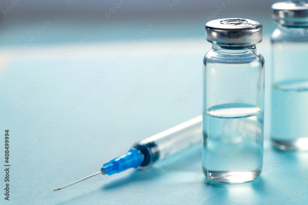 Vaccine and syringe injection. It use for prevention, immunization and treatment from infection. Medicine infectious concept. Vaccine and syringe injection. It use for prevention, immunization and treatment from infection. Medicine infectious concept.