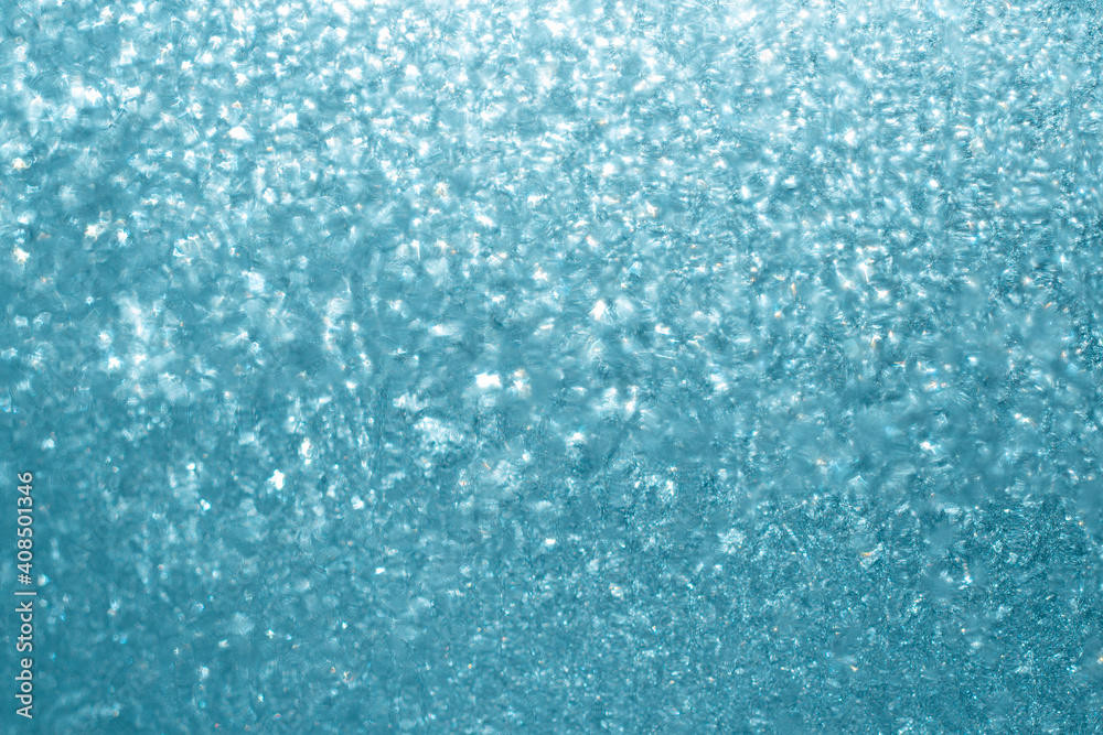 Obraz premium Blue ice background, abstract texture
