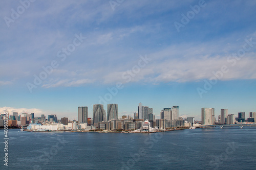 Panoramic Tokyo cityscape facing the bay of water © Yz-Wu