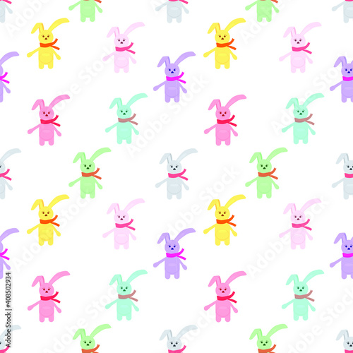 Easter seamless pattern. Easter egg rabbit , chicken just in.