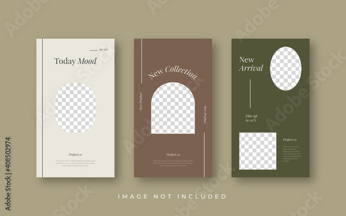 Minimalist instagram stories template. Modern Aesthetic post template.	