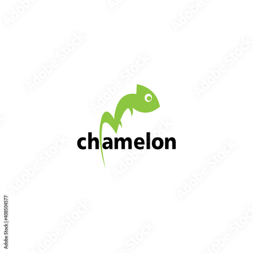m initials chameleon vector illustration logo