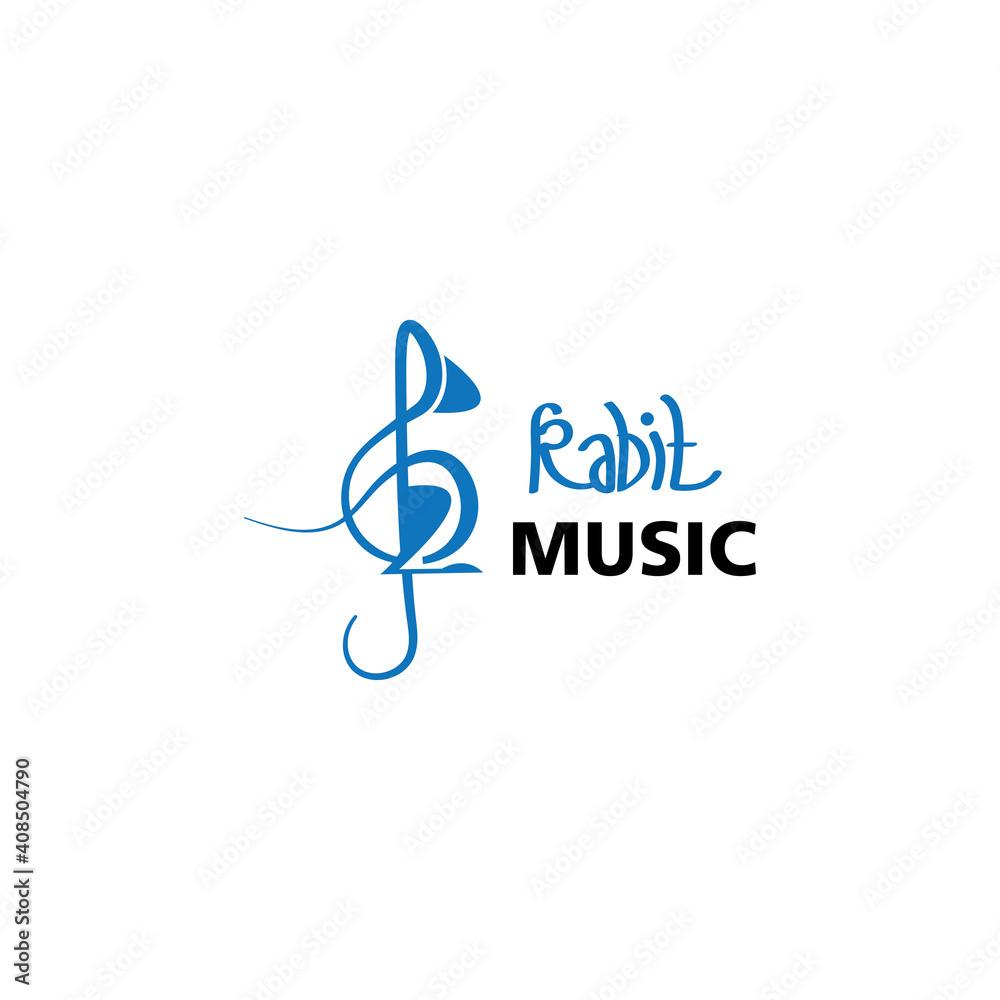 Rabbit music logo vector icon design illustration Rabbit music logo vector icon design illustration