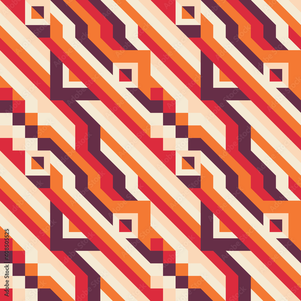 Background geometric design. Abstract seamless pattern in brown, orange, beige colors. Diagonal stripes and shapes. Concept banner. Vector illustration. Background geometric design. Abstract seamless pattern in brown, orange, beige colors. Diagonal stripes and shapes. Concept banner. Vector illustration.