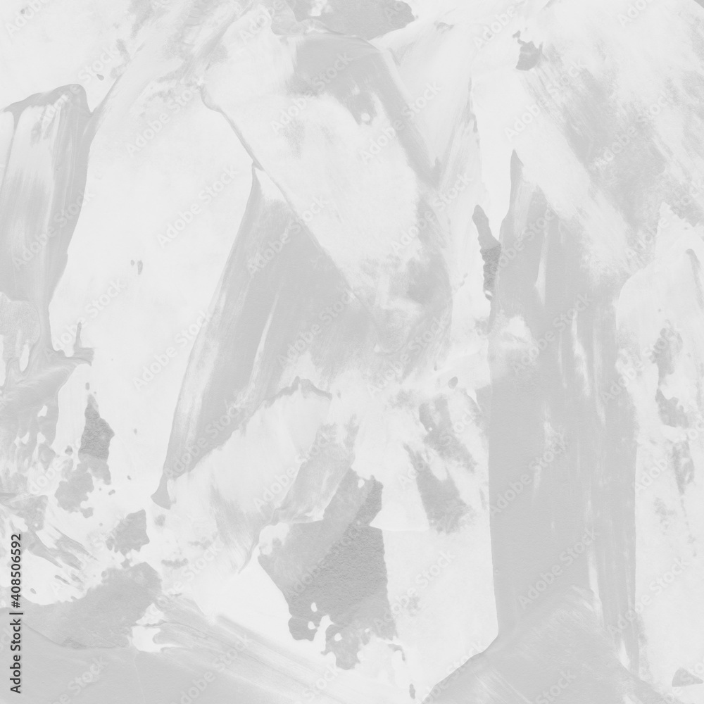Fototapeta premium Modern contemporary acrylic background. White texture made with a palette knife. Abstract painting on paper. Mess on the canvas.