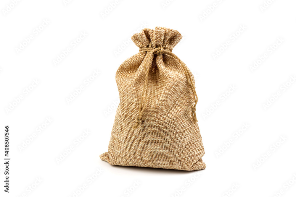 sack fabric bag isolated on white background sack fabric bag isolated on white background