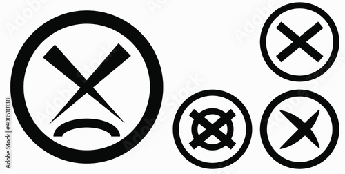 Cancel icon. Prohibition of action. Stop procedure. Cancel download. Vector icon.