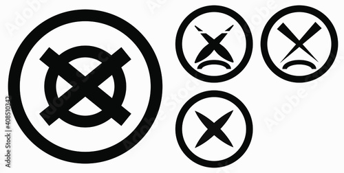 Cancel icon. Prohibition of action. Stop procedure. Cancel download. Vector icon.