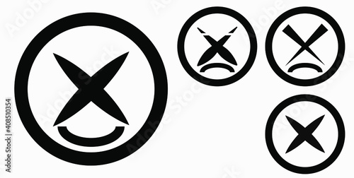 Cancel icon. Prohibition of action. Stop procedure. Cancel download. Vector icon.