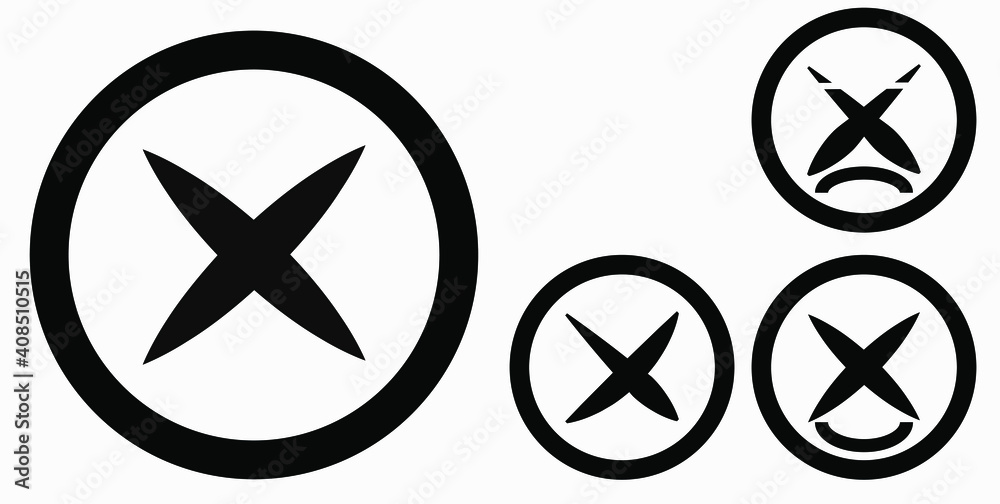 Cancel icon. Prohibition of action. Stop procedure. Cancel download. Vector icon. Cancel icon. Prohibition of action. Stop procedure. Cancel download. Vector icon.