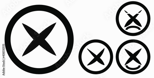 Cancel icon. Prohibition of action. Stop procedure. Cancel download. Vector icon.