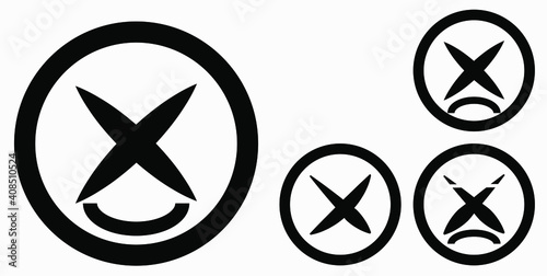 Cancel icon. Prohibition of action. Stop procedure. Cancel download. Vector icon.