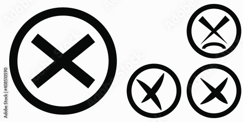 Cancel icon. Prohibition of action. Stop procedure. Cancel download. Vector icon.