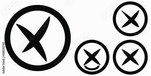 Cancel icon. Prohibition of action. Stop procedure. Cancel download. Vector icon.