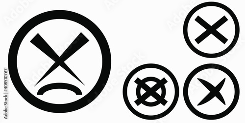 Cancel icon. Prohibition of action. Stop procedure. Cancel download. Vector icon.