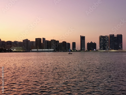 city skyline at sunset © mohamed