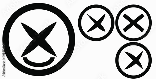 Cancel icon. Prohibition of action. Stop procedure. Cancel download. Vector icon.