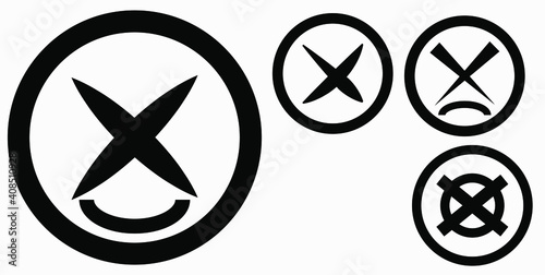 Cancel icon. Prohibition of action. Stop procedure. Cancel download. Vector icon.