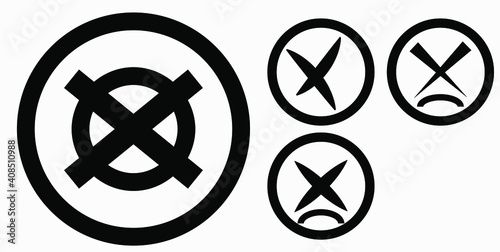 Cancel icon. Prohibition of action. Stop procedure. Cancel download. Vector icon.