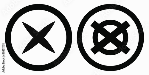 Cancel icon. Prohibition of action. Stop procedure. Cancel download. Vector icon.