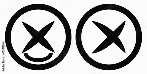 Cancel icon. Prohibition of action. Stop procedure. Cancel download. Vector icon.