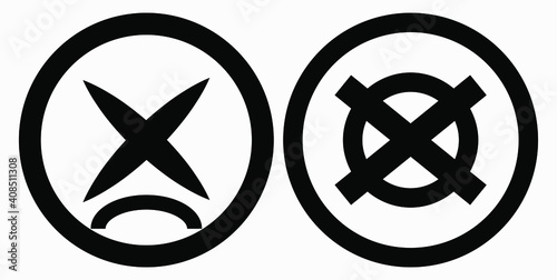Cancel icon. Prohibition of action. Stop procedure. Cancel download. Vector icon.