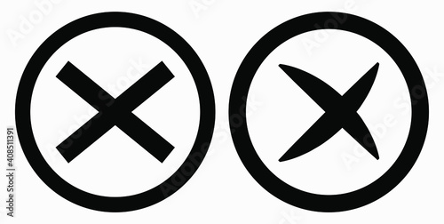 Cancel icon. Prohibition of action. Stop procedure. Cancel download. Vector icon.