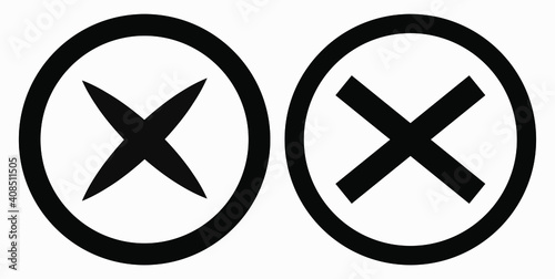 Cancel icon. Prohibition of action. Stop procedure. Cancel download. Vector icon.