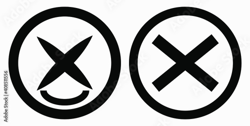 Cancel icon. Prohibition of action. Stop procedure. Cancel download. Vector icon.