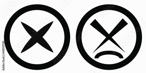 Cancel icon. Prohibition of action. Stop procedure. Cancel download. Vector icon.
