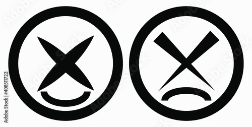 Cancel icon. Prohibition of action. Stop procedure. Cancel download. Vector icon.