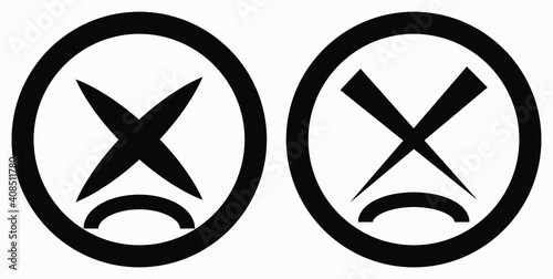 Cancel icon. Prohibition of action. Stop procedure. Cancel download. Vector icon.