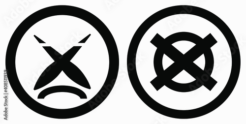 Cancel icon. Prohibition of action. Stop procedure. Cancel download. Vector icon.