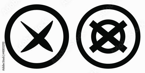 Cancel icon. Prohibition of action. Stop procedure. Cancel download. Vector icon.