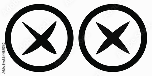 Cancel icon. Prohibition of action. Stop procedure. Cancel download. Vector icon.