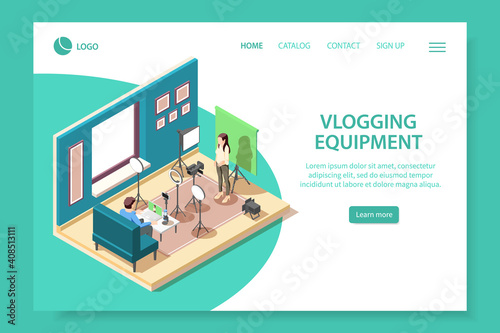 Vlogging Isometric Web Page