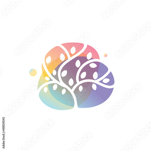Colorful nature logo template design
