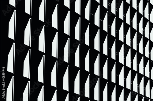 Monochrome vector designs of architectural buildings. Appearance and models in case of black and white shade. shadow