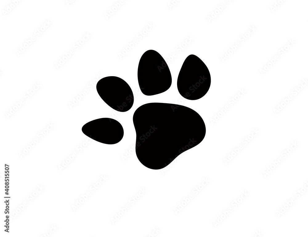 Flat black pet (paw) icon. Vector illustration Flat black pet (paw) icon. Vector illustration