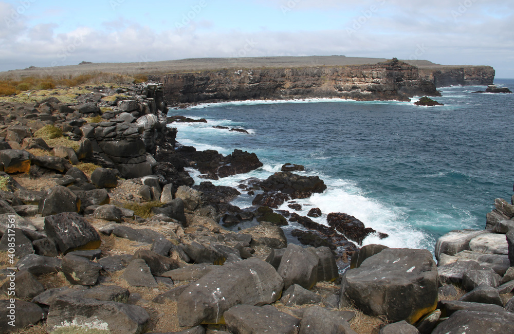 View of the coast at the Galapagos Islands 