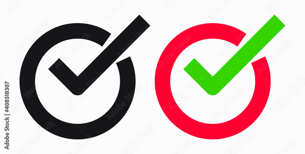 Icon ok. Okay icon. Confirmation of action. Checkbox. Choice. Vector icon. Icon ok. Okay icon. Confirmation of action. Checkbox. Choice. Vector icon.