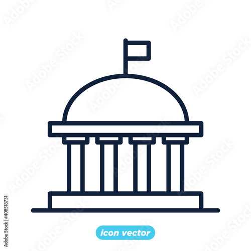 Museum Building icon template color editable. Museum Building symbol vector illustration for graphic and web design.