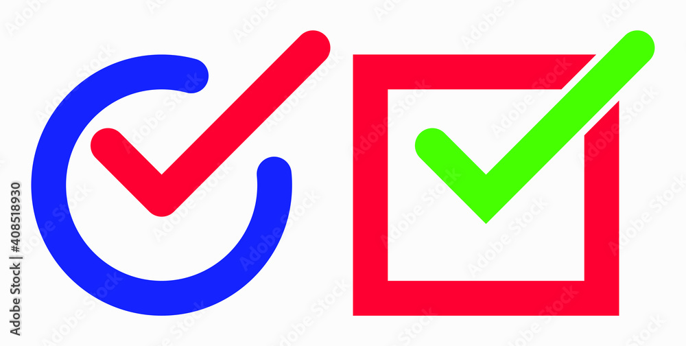 Icon ok. Okay icon. Confirmation of action. Checkbox. Choice. Vector icon. Icon ok. Okay icon. Confirmation of action. Checkbox. Choice. Vector icon.
