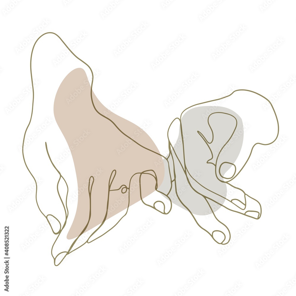 Obraz premium Silhouette. Hands. Love