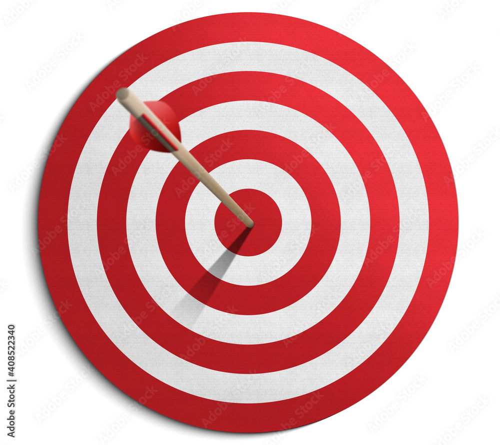 Red dartboard and arrow Red dartboard and arrow
