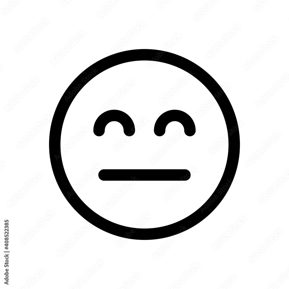 Neutral emotion icon vector illustration isolated on white background on outline style Neutral emotion icon vector illustration isolated on white background on outline style