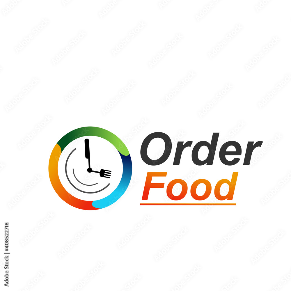 A logo design template order food 
