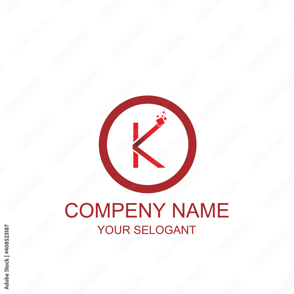 A logo design template k for business A logo design template k for business