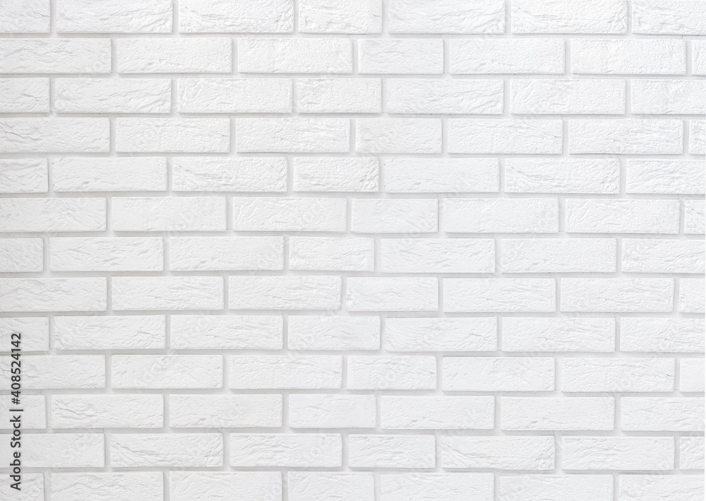 A white brick wall. Copy space for text A white brick wall. Copy space for text